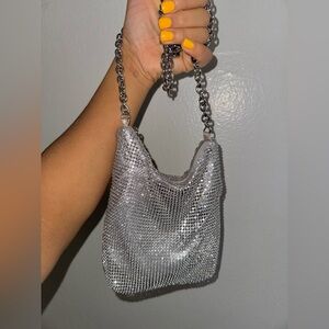 Zara Silver Mini Bag with Chain